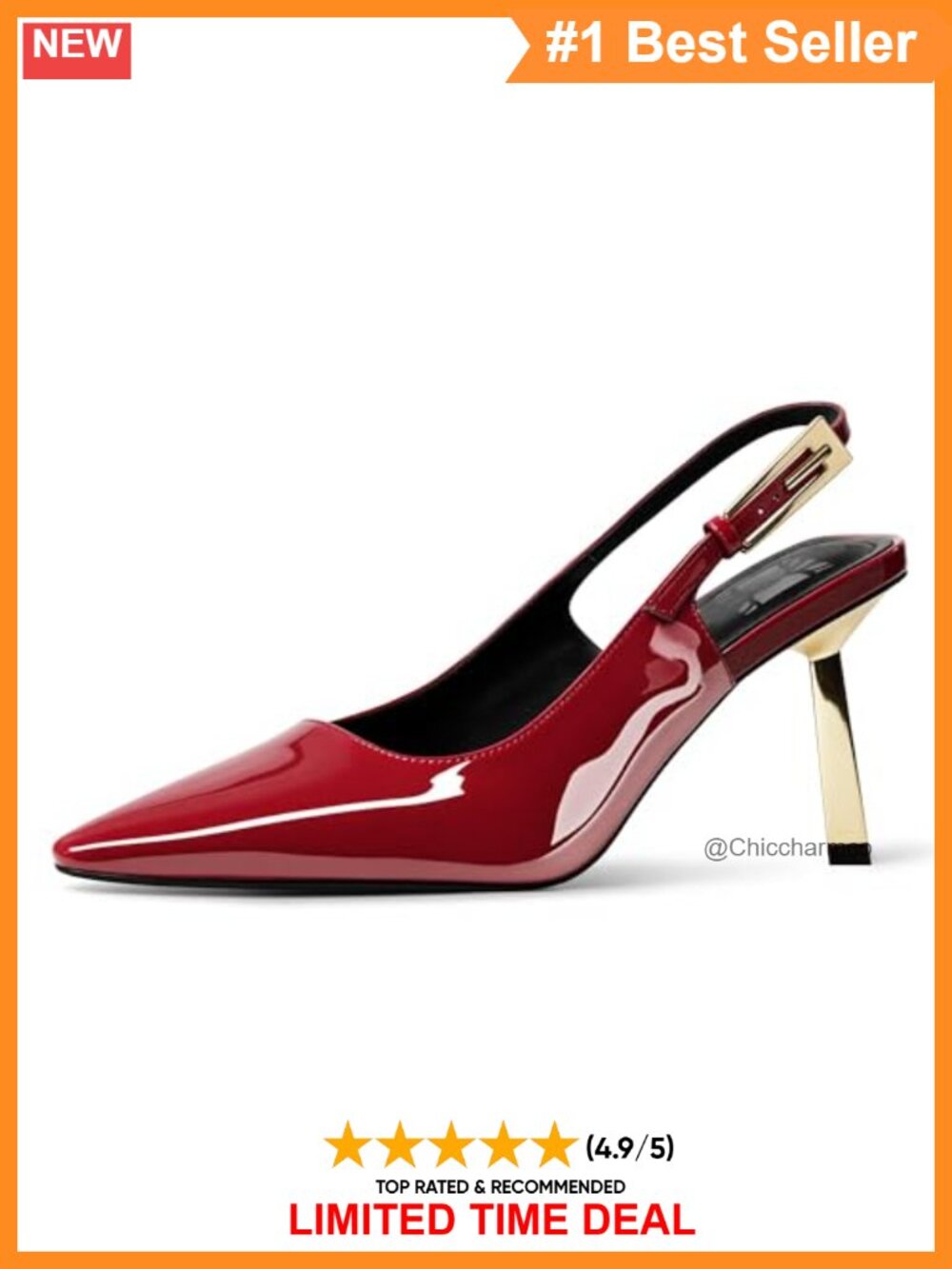 Slingback Kitten Heels Pointed Toe Pumps Buckle Formal Work